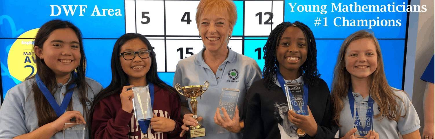 4 student math champions in the DFW area